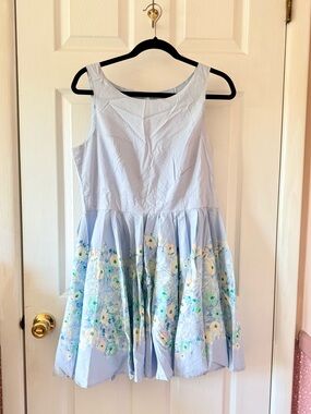 Lauren Conrad Light Blue Floral Fit-and-Flare Dress (Graduation)